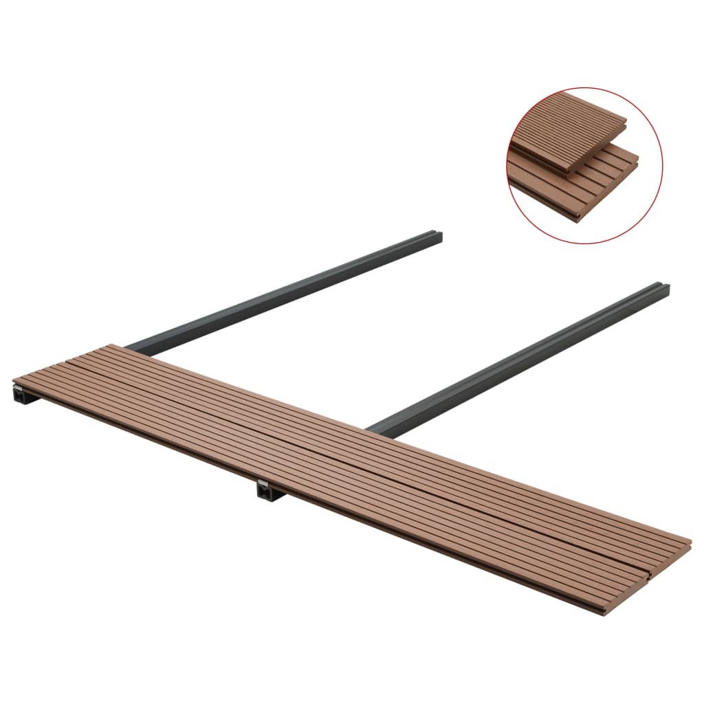 WPC Solid Decking Boards with Accessories 10 m² 4 m Light Brown